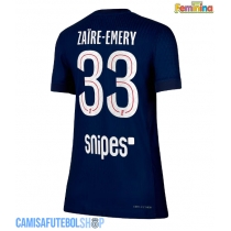 Camisa de time de futebol Paris Saint-Germain Warren Zaire-Emery #33 Replicas 1º Equipamento Feminina 2025-26 Manga Curta